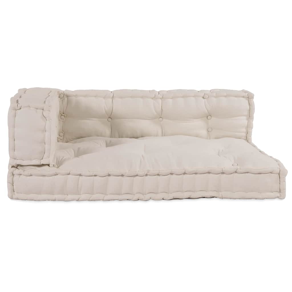 vidaXL Poduszka do sofy paletowej 3 pcs kremowy 120 x 80 x 34 cm