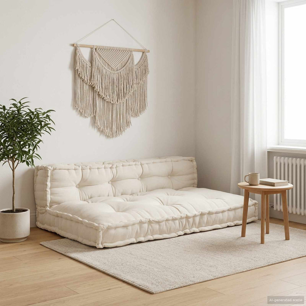 vidaXL Poduszka do sofy paletowej 2 pcs kremowy 120 x 80 x 38 cm