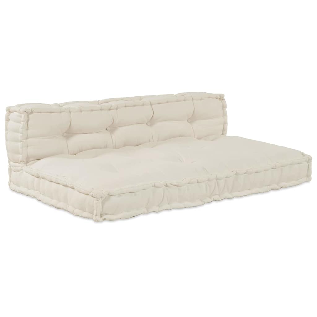 vidaXL Poduszka do sofy paletowej 2 pcs kremowy 120 x 80 x 38 cm