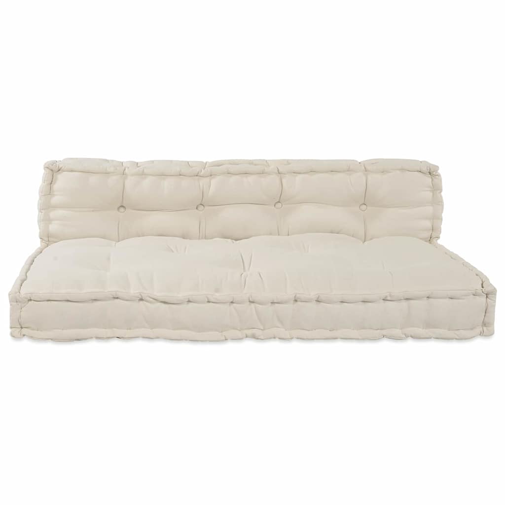 vidaXL Poduszka do sofy paletowej 2 pcs kremowy 120 x 80 x 38 cm
