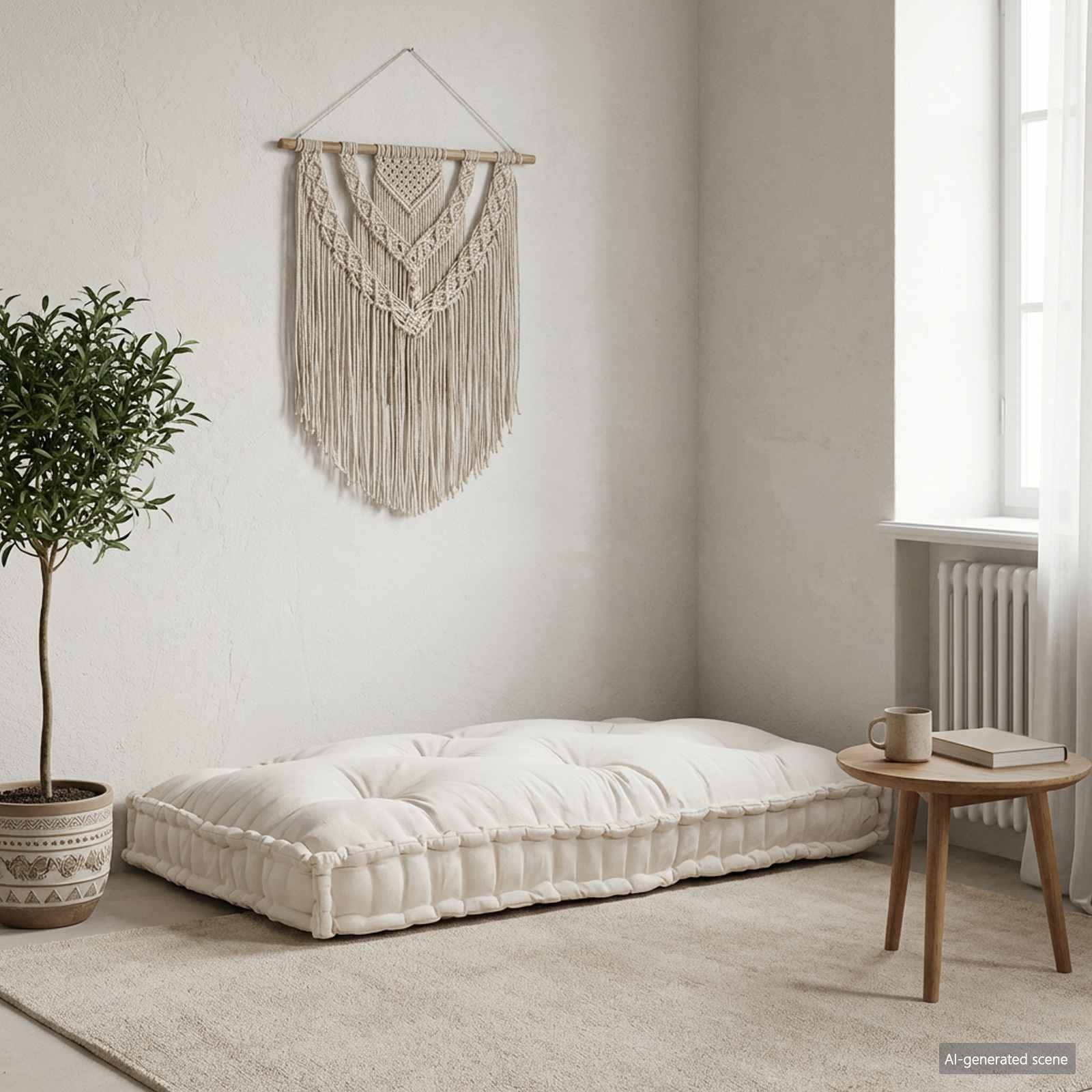 vidaXL Poduszka do sofy paletowej kremowy 120 x 80 x 12 cm tkanina