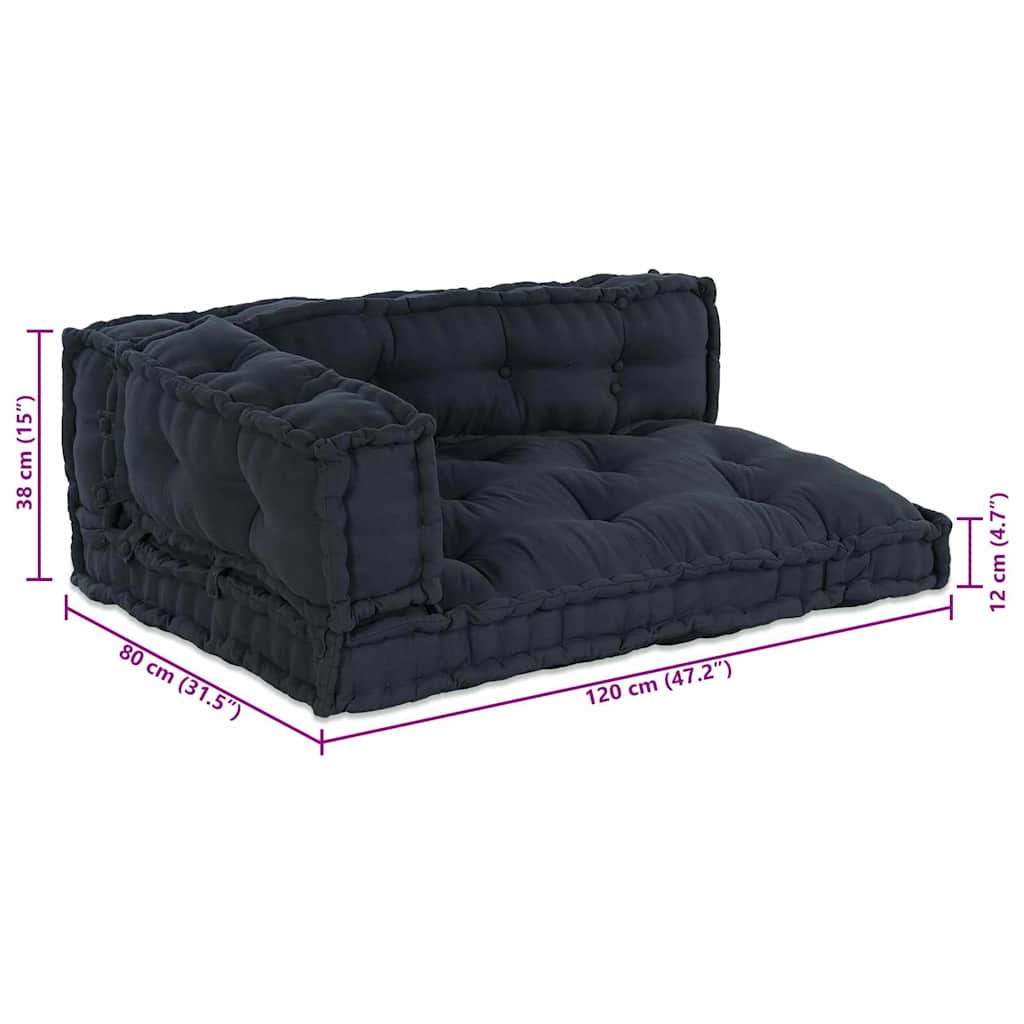 vidaXL Poduszka do sofy paletowej 3 pcs antracytowy 120 x 80 x 38 cm