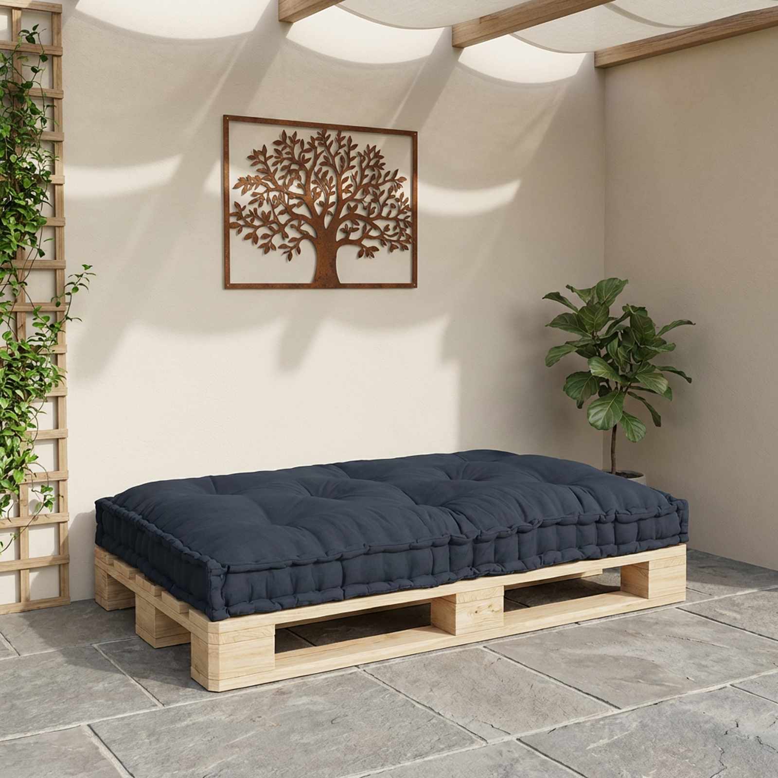 vidaXL Poduszka do sofy paletowej antracytowy 120 x 80 x 12 cm tkanina