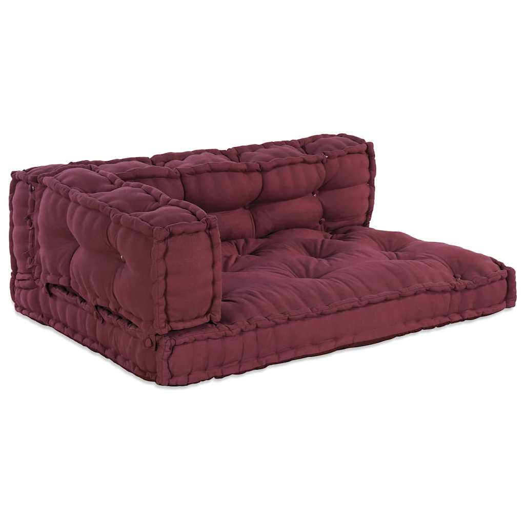 vidaXL Poduszka do sofy paletowej 3 pcs Bordowy 120 x 80 x 38 cm
