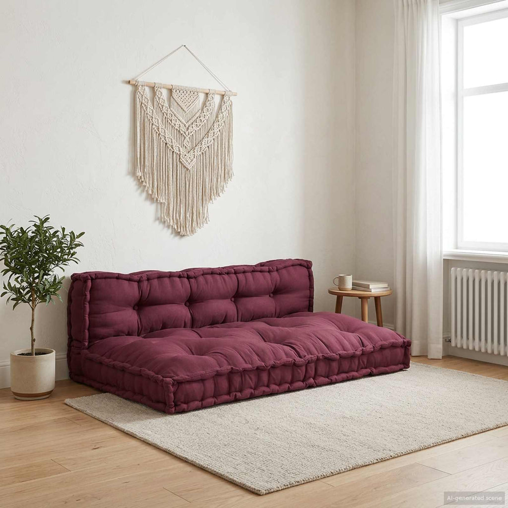 vidaXL Poduszka do sofy paletowej 2 pcs Bordowy 120 x 80 x 38 cm
