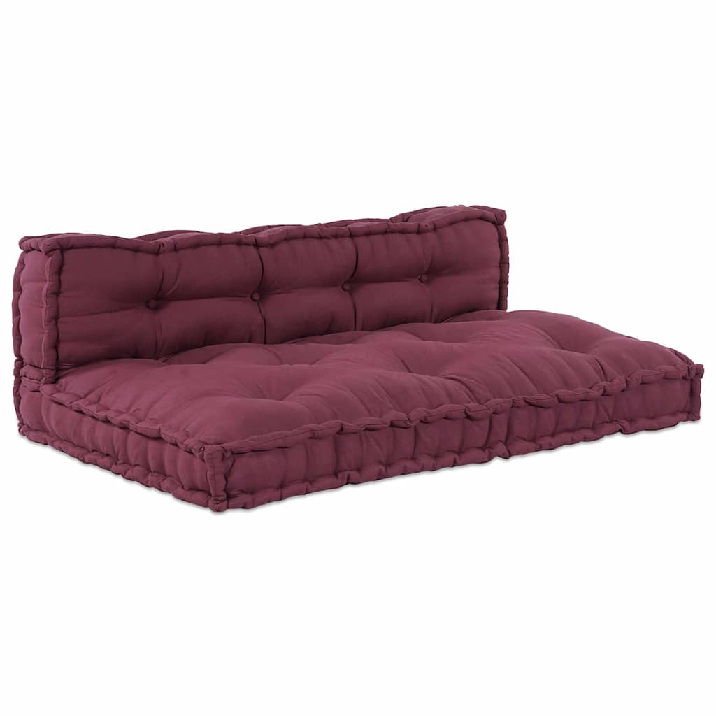 vidaXL Poduszka do sofy paletowej 2 pcs Bordowy 120 x 80 x 38 cm