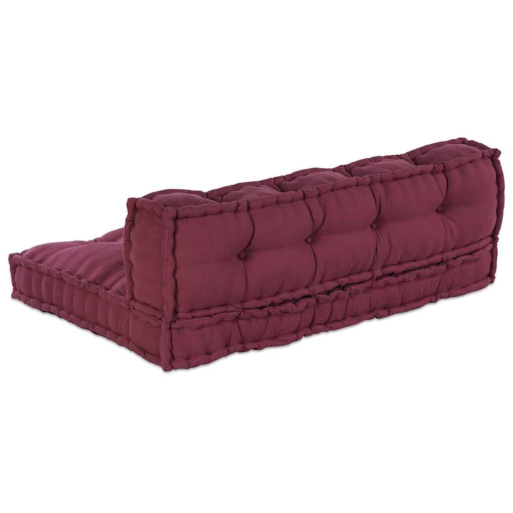 vidaXL Poduszka do sofy paletowej 2 pcs Bordowy 120 x 80 x 38 cm