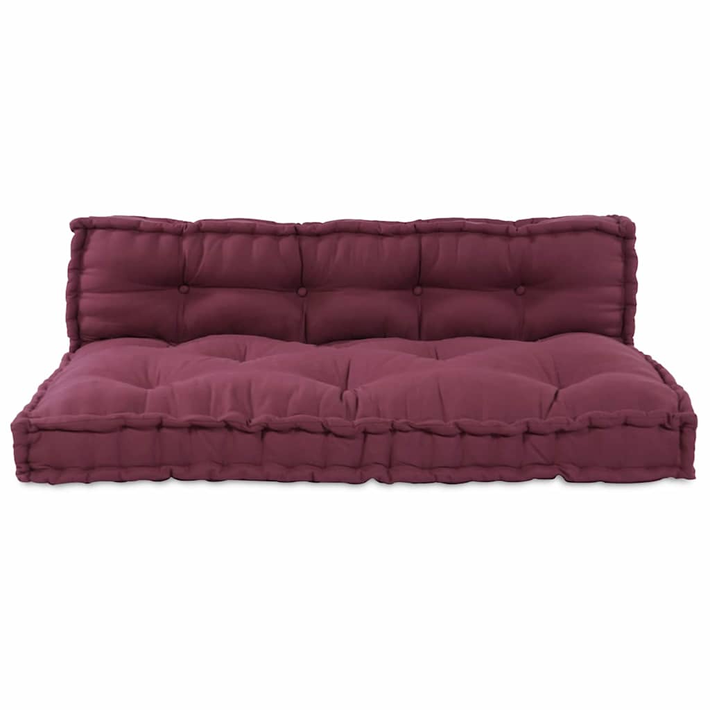 vidaXL Poduszka do sofy paletowej 2 pcs Bordowy 120 x 80 x 38 cm