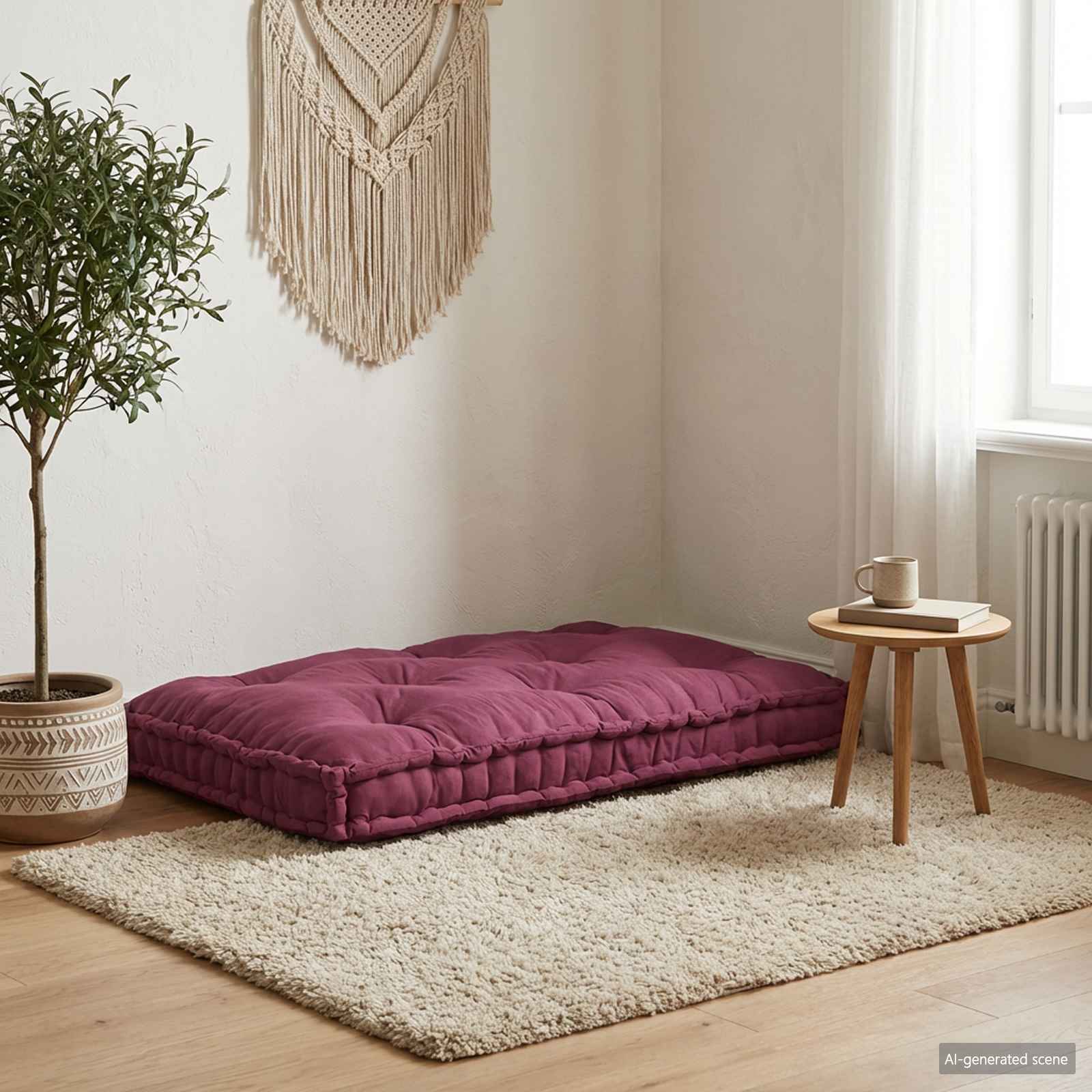 vidaXL Poduszka do sofy paletowej Bordowy 120 x 80 x 12 cm tkanina