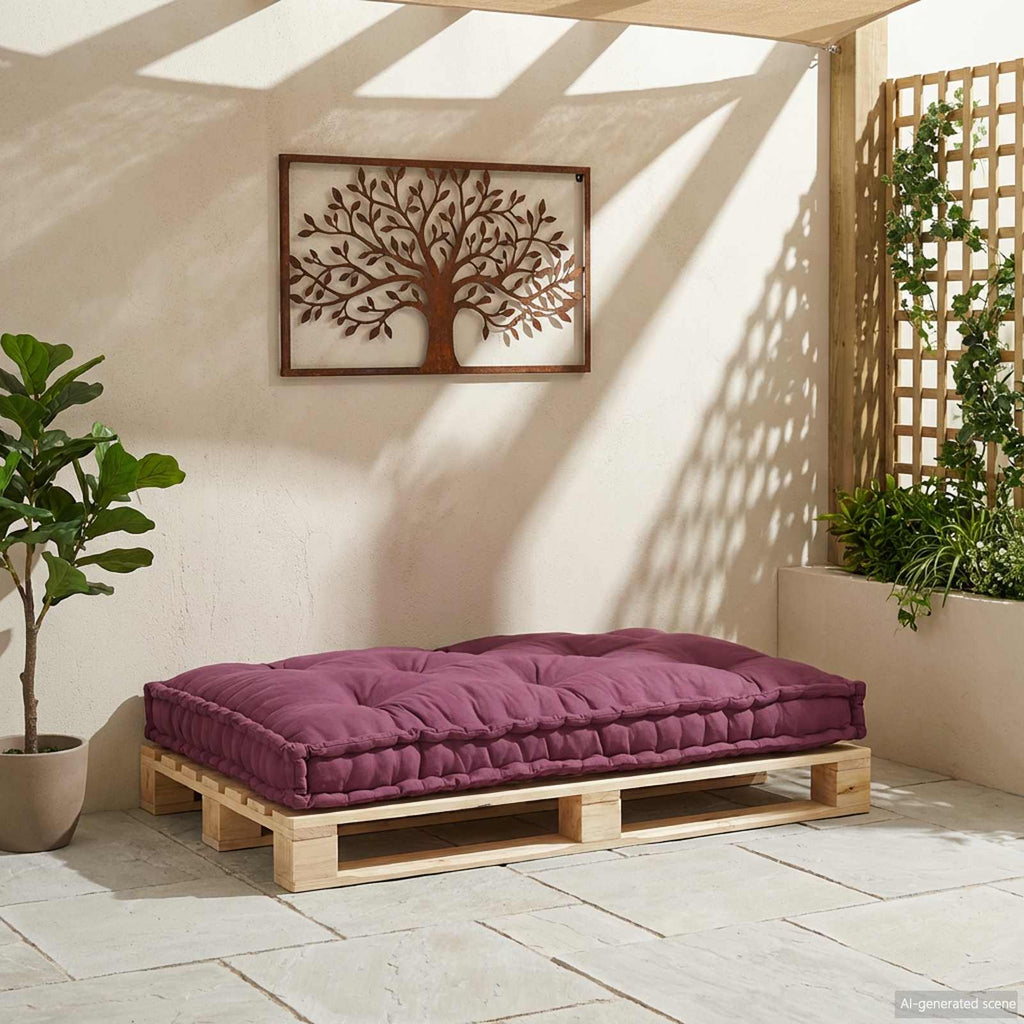 vidaXL Poduszka do sofy paletowej Bordowy 120 x 80 x 12 cm tkanina