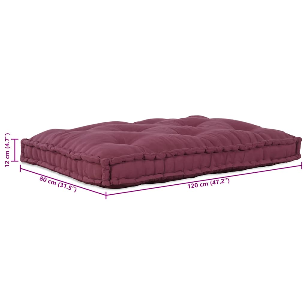 vidaXL Poduszka do sofy paletowej Bordowy 120 x 80 x 12 cm tkanina
