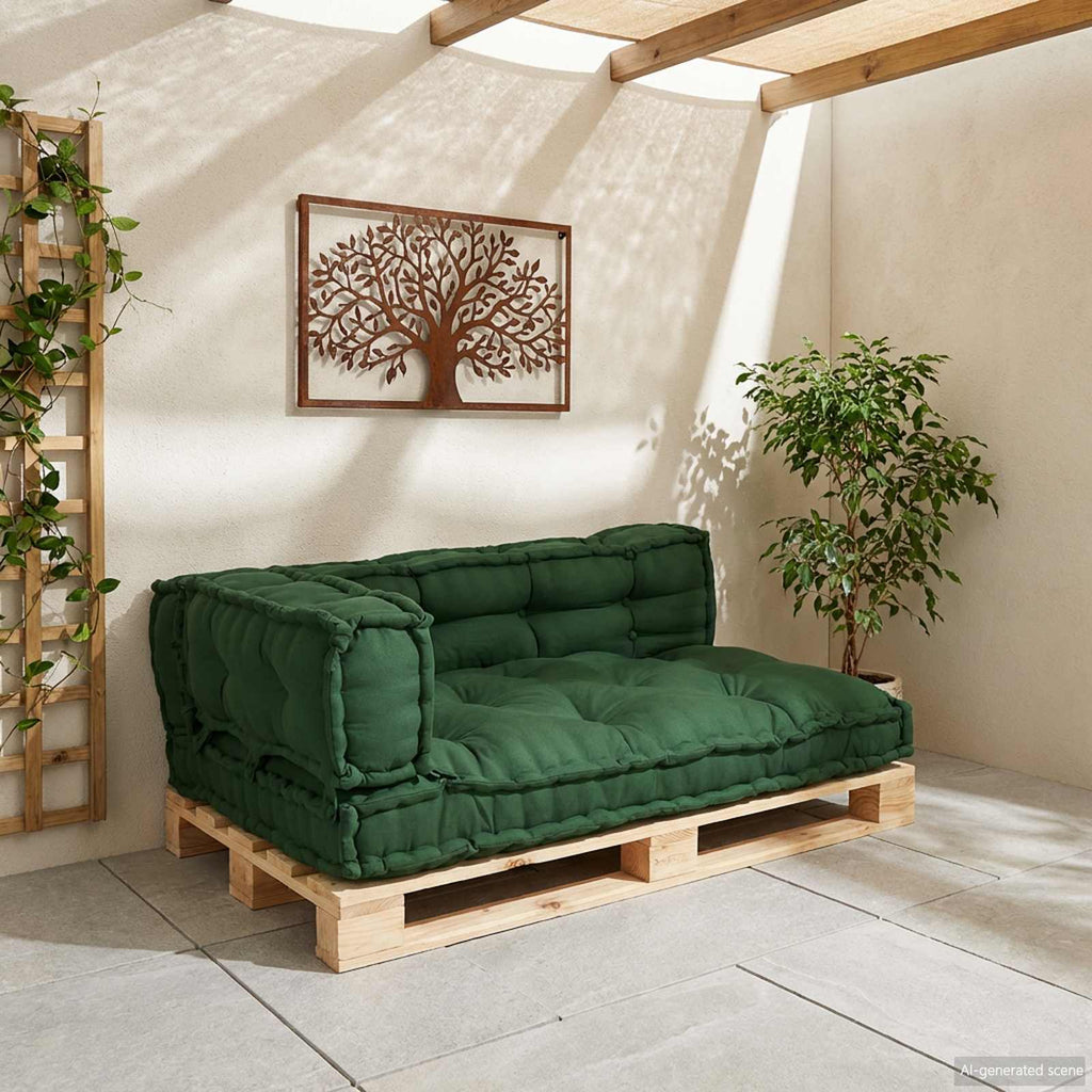 vidaXL Poduszka do sofy paletowej 3 pcs zielony 120 x 80 x 38 cm