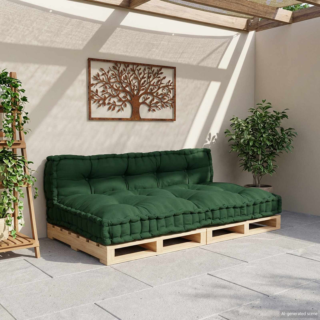vidaXL Poduszka do sofy paletowej 2 pcs zielony 120 x 80 x 38 cm