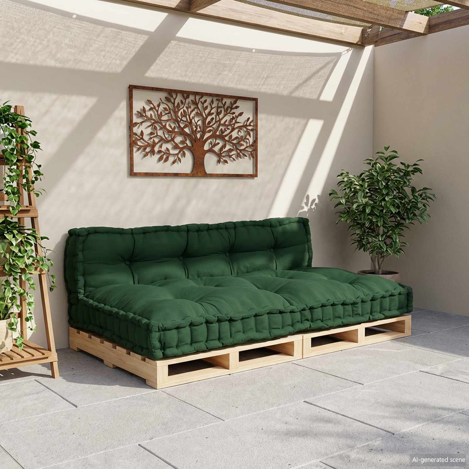 vidaXL Poduszka do sofy paletowej 2 pcs zielony 120 x 80 x 38 cm