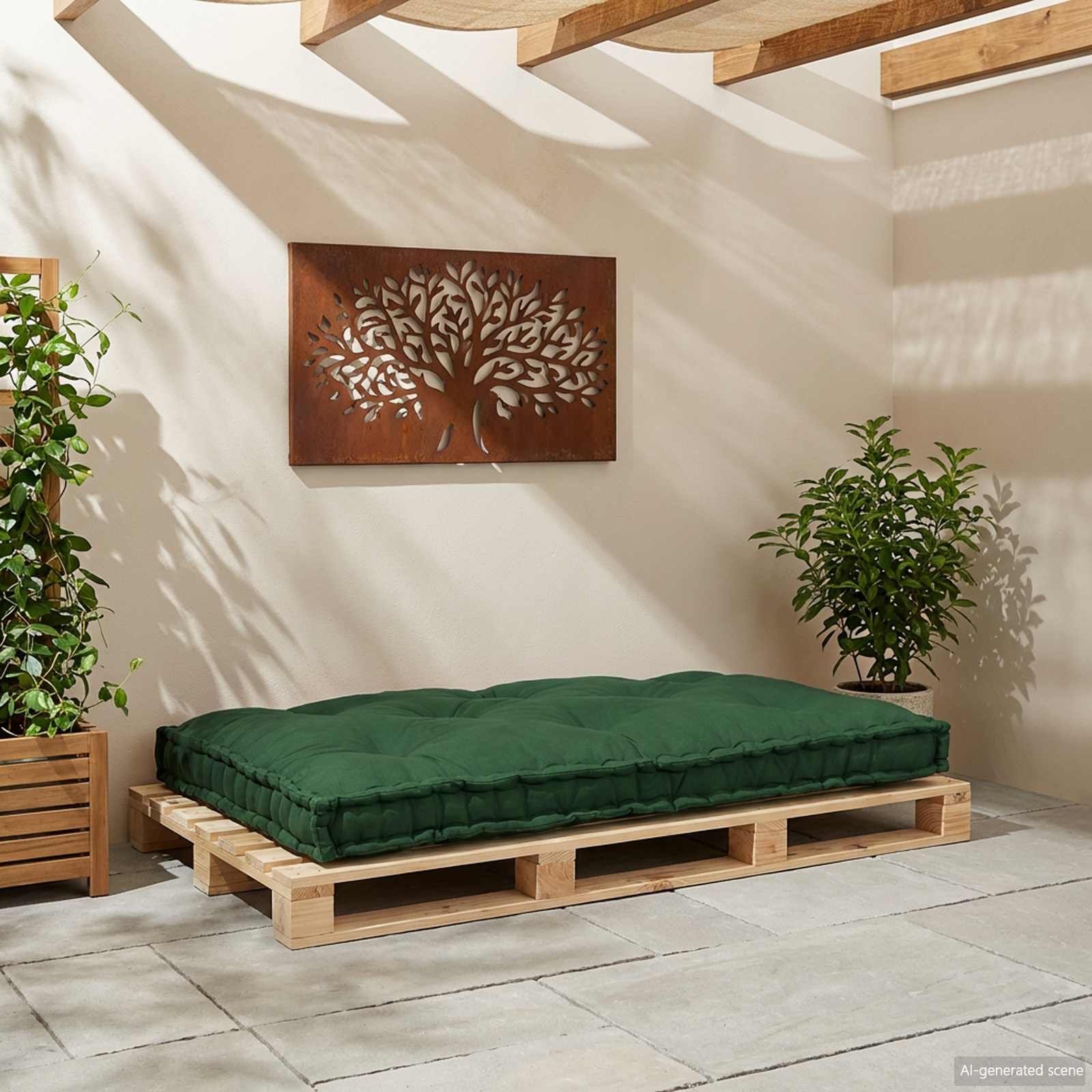 vidaXL Poduszka do sofy paletowej zielony 120 x 80 x 12 cm tkanina