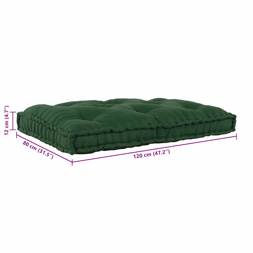 vidaXL Poduszka do sofy paletowej zielony 120 x 80 x 12 cm tkanina