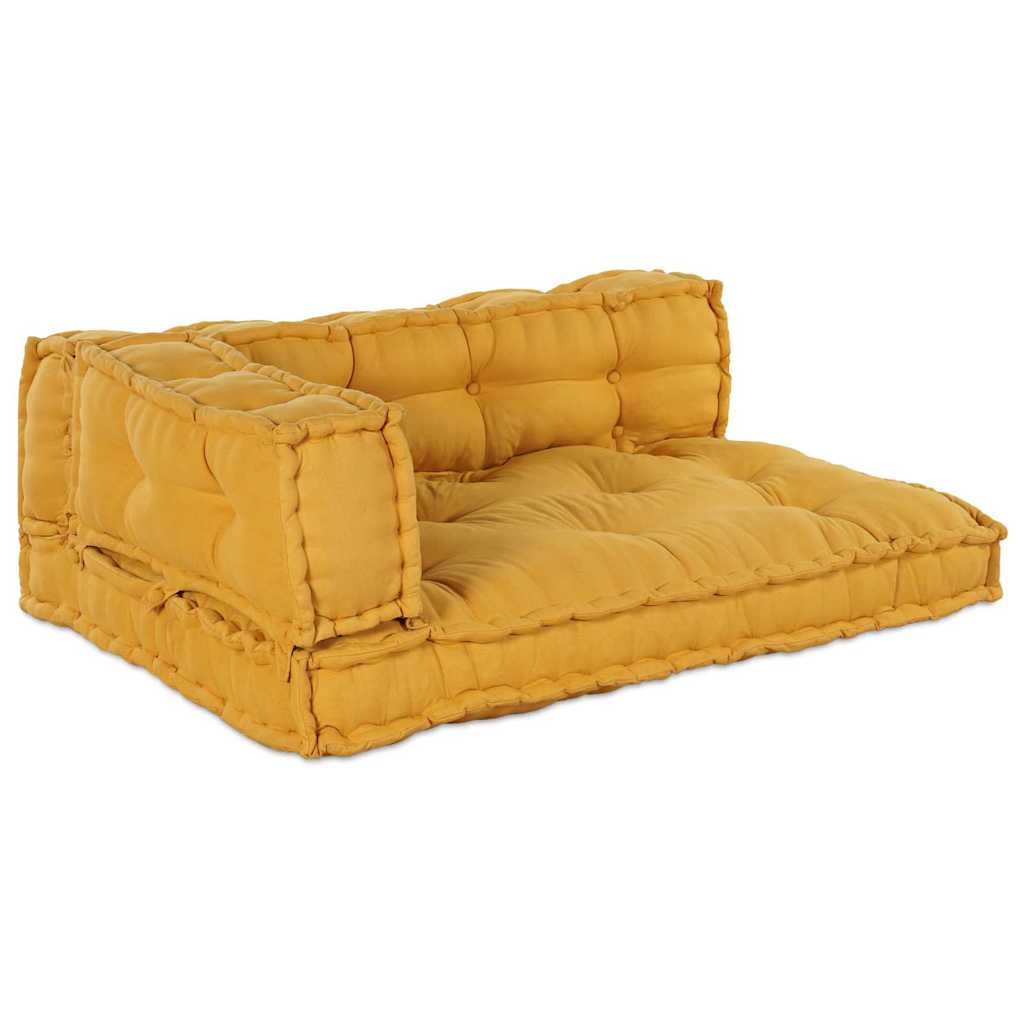 vidaXL Poduszka do sofy paletowej 3 pcs żółty 120 x 80 x 38 cm tkanina