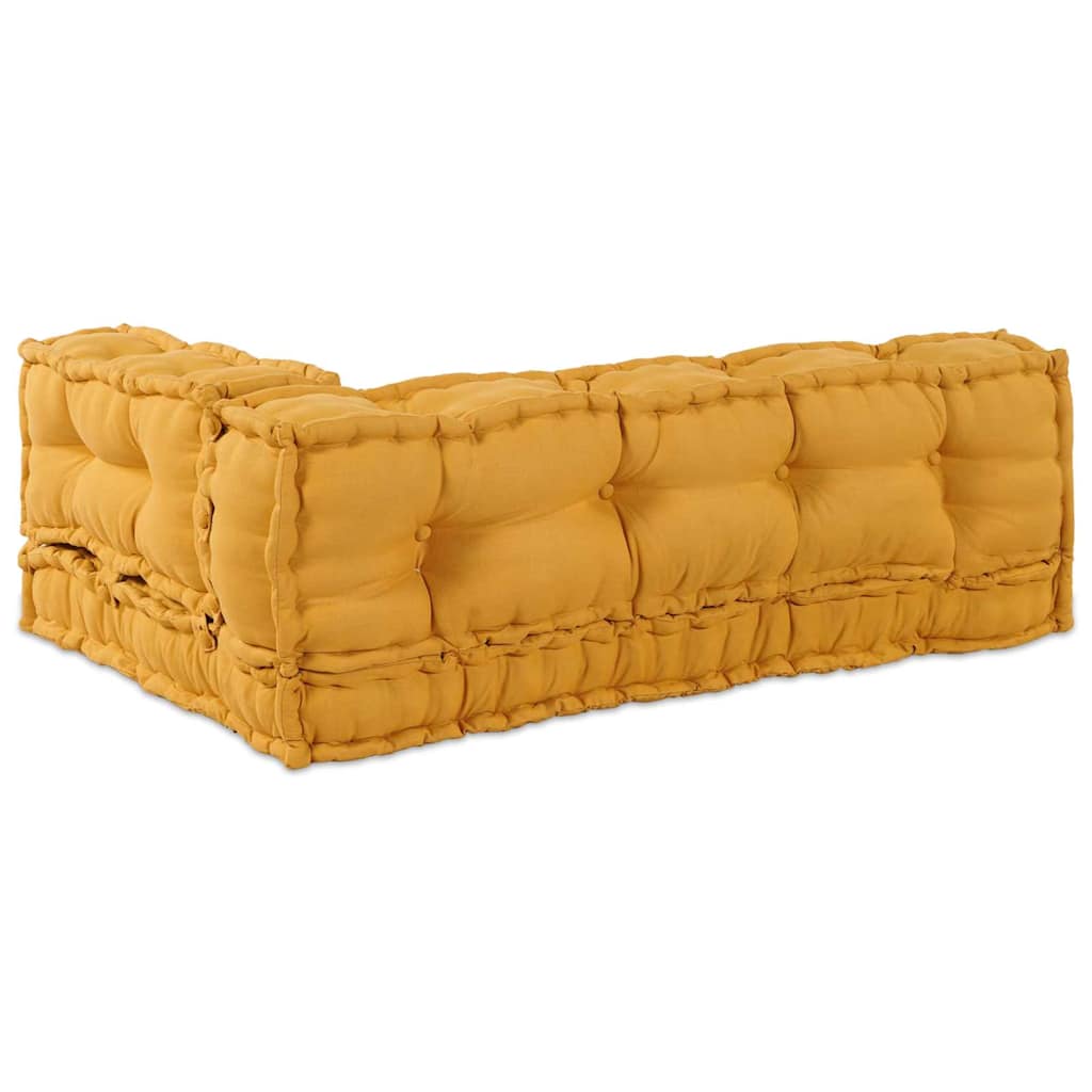 vidaXL Poduszka do sofy paletowej 3 pcs żółty 120 x 80 x 38 cm tkanina
