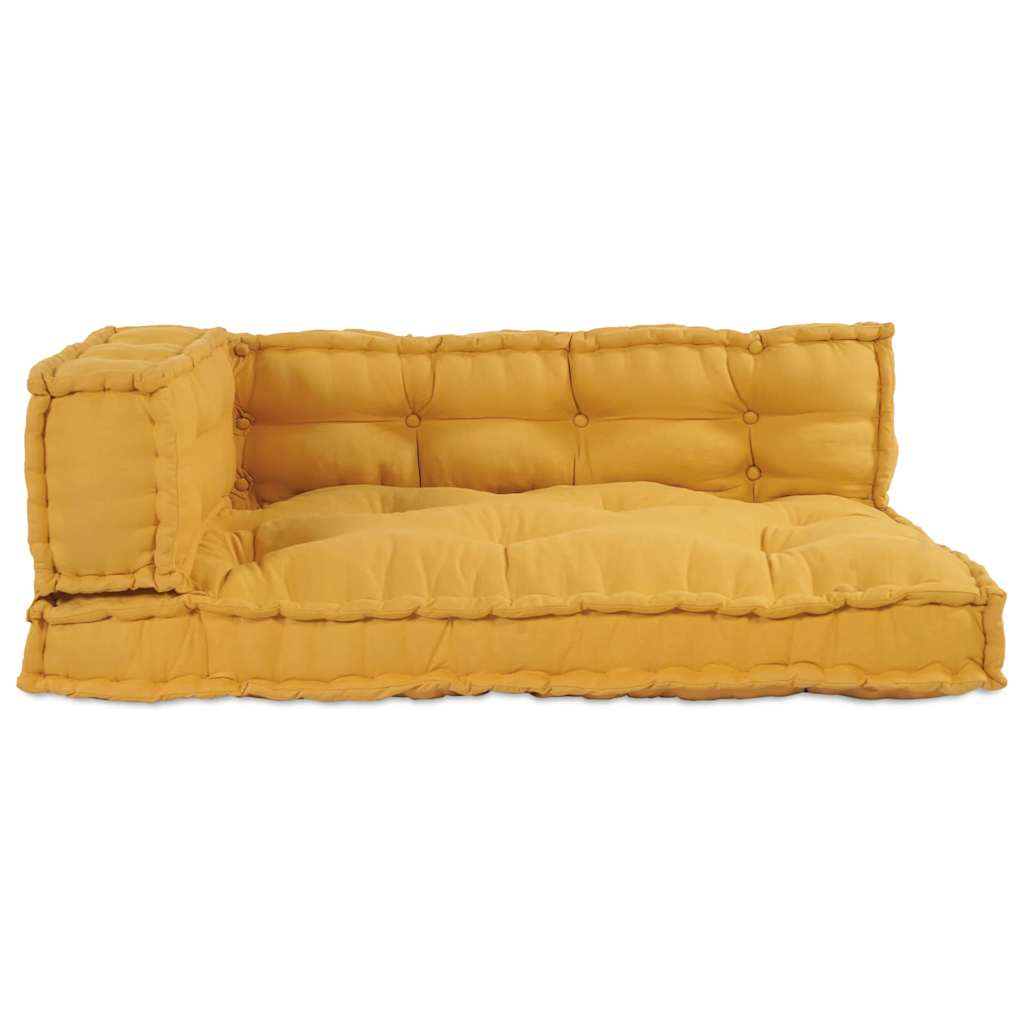vidaXL Poduszka do sofy paletowej 3 pcs żółty 120 x 80 x 38 cm tkanina