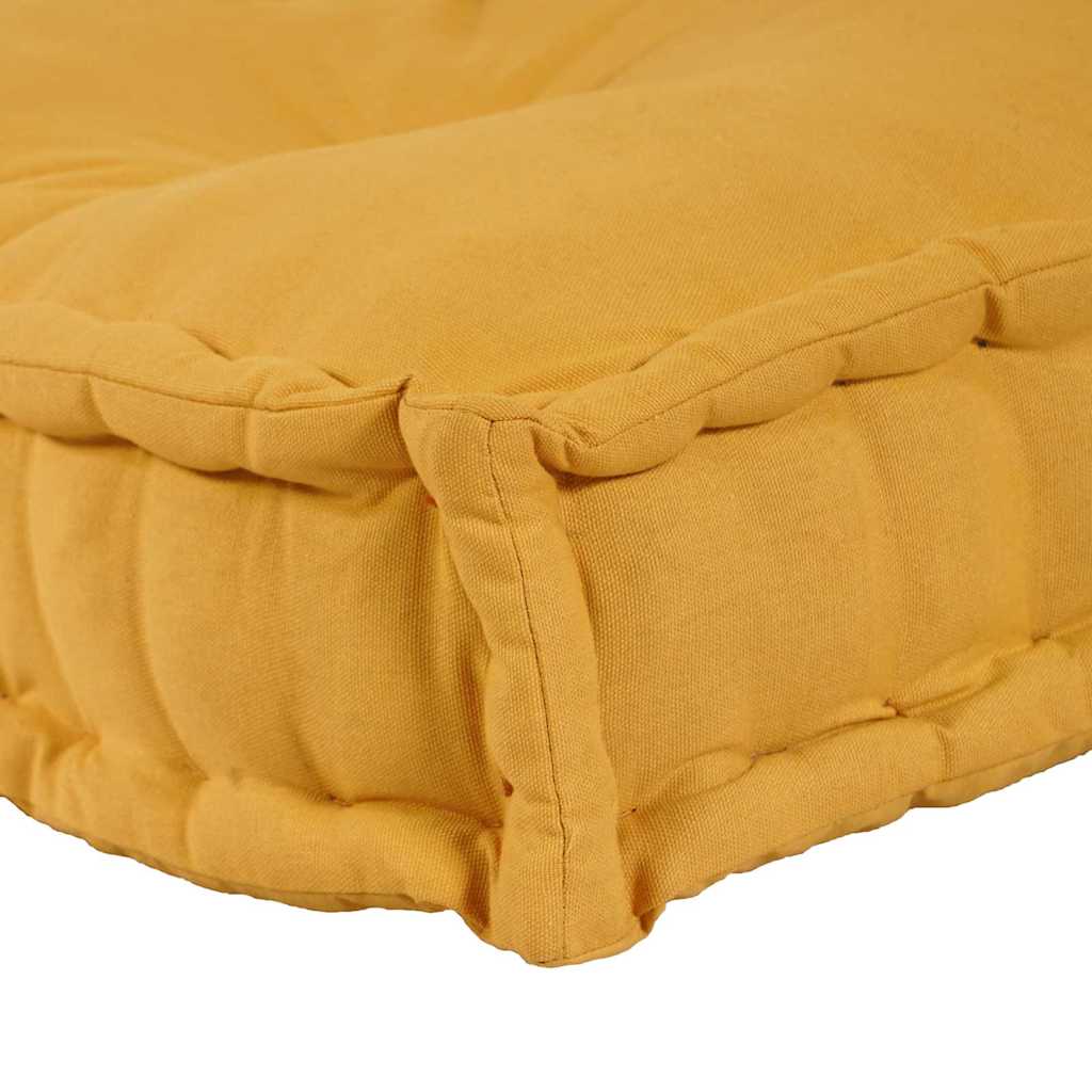 vidaXL Poduszka do sofy paletowej 2 pcs żółty 120 x 80 x 38 cm tkanina