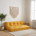 vidaXL Poduszka do sofy paletowej 2 pcs żółty 120 x 80 x 38 cm tkanina