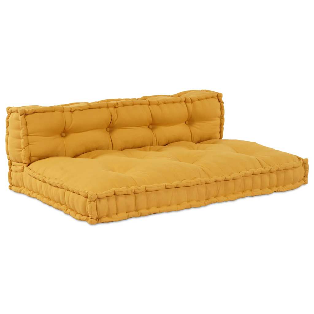 vidaXL Poduszka do sofy paletowej 2 pcs żółty 120 x 80 x 38 cm tkanina