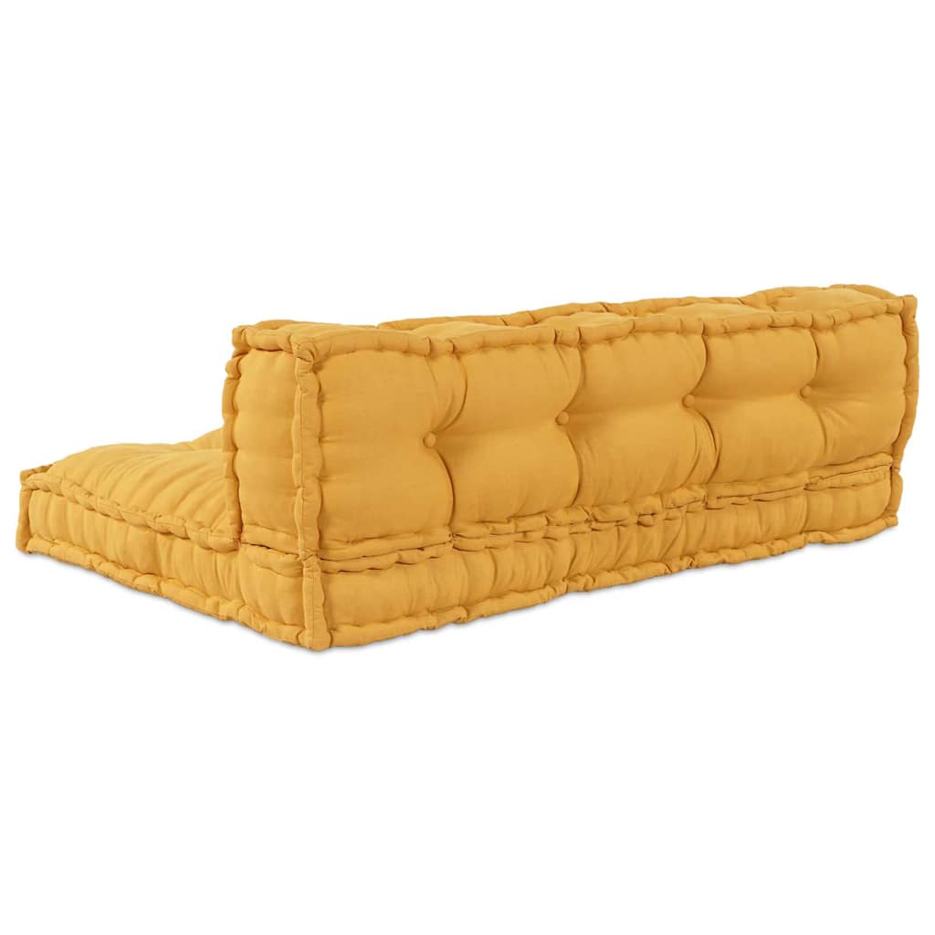 vidaXL Poduszka do sofy paletowej 2 pcs żółty 120 x 80 x 38 cm tkanina