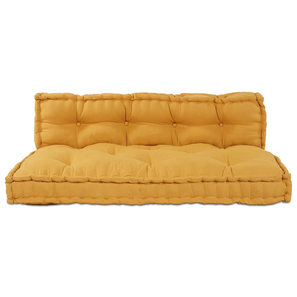 vidaXL Poduszka do sofy paletowej 2 pcs żółty 120 x 80 x 38 cm tkanina
