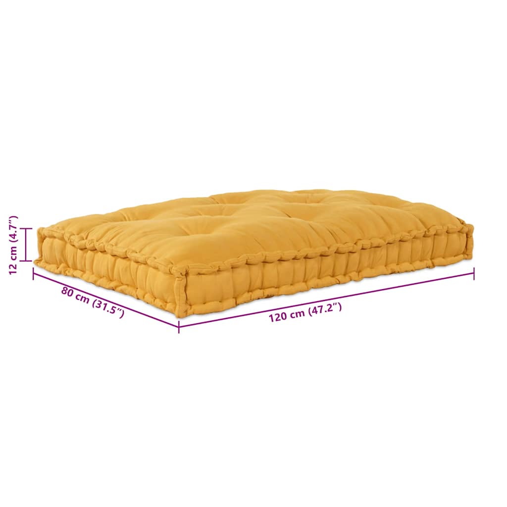vidaXL Poduszka do sofy paletowej żółty 120 x 80 x 12 cm tkanina