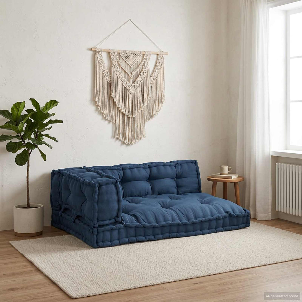 vidaXL Poduszka do sofy paletowej 3 pcs Indygo 120 x 80 x 38 cm