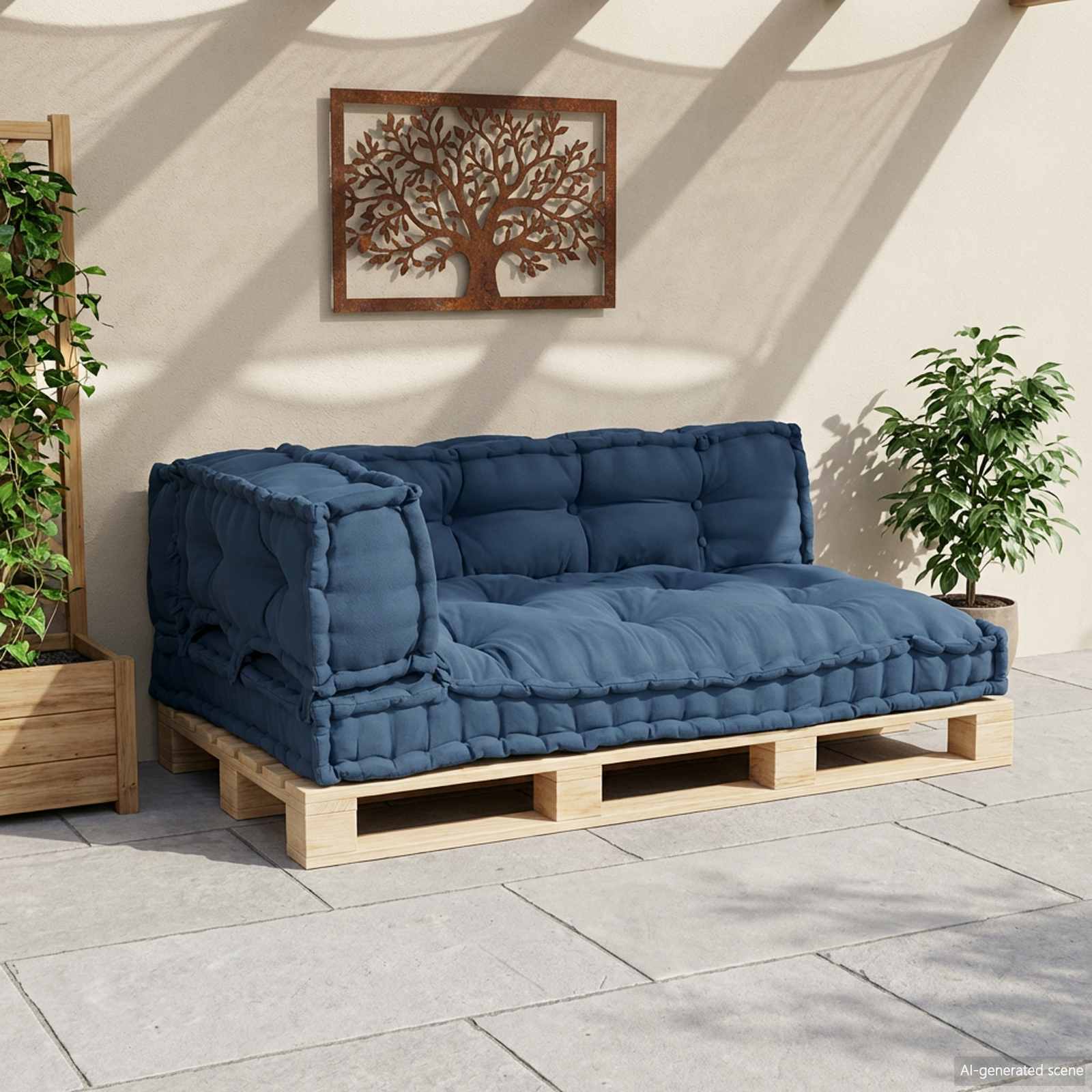 vidaXL Poduszka do sofy paletowej 3 pcs Indygo 120 x 80 x 38 cm