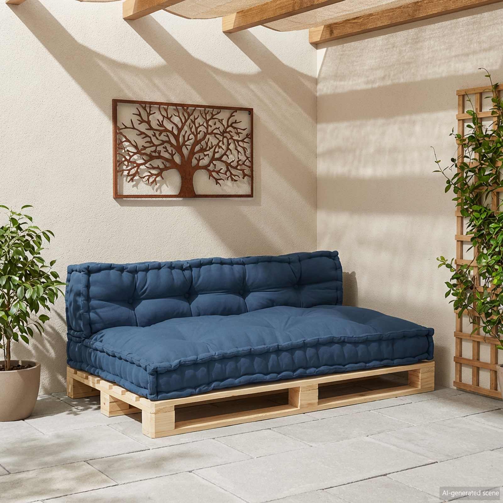 vidaXL Poduszka do sofy paletowej 2 pcs Indygo 120 x 80 x 38 cm