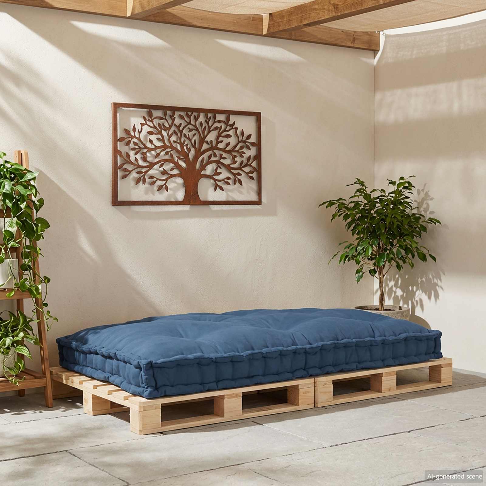 vidaXL Poduszka do sofy paletowej Indygo 120 x 80 x 12 cm tkanina