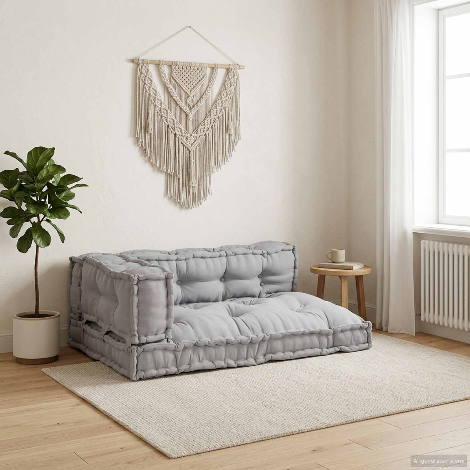 vidaXL Poduszka do sofy paletowej 3 pcs Szary 120 x 80 x 38 cm tkanina