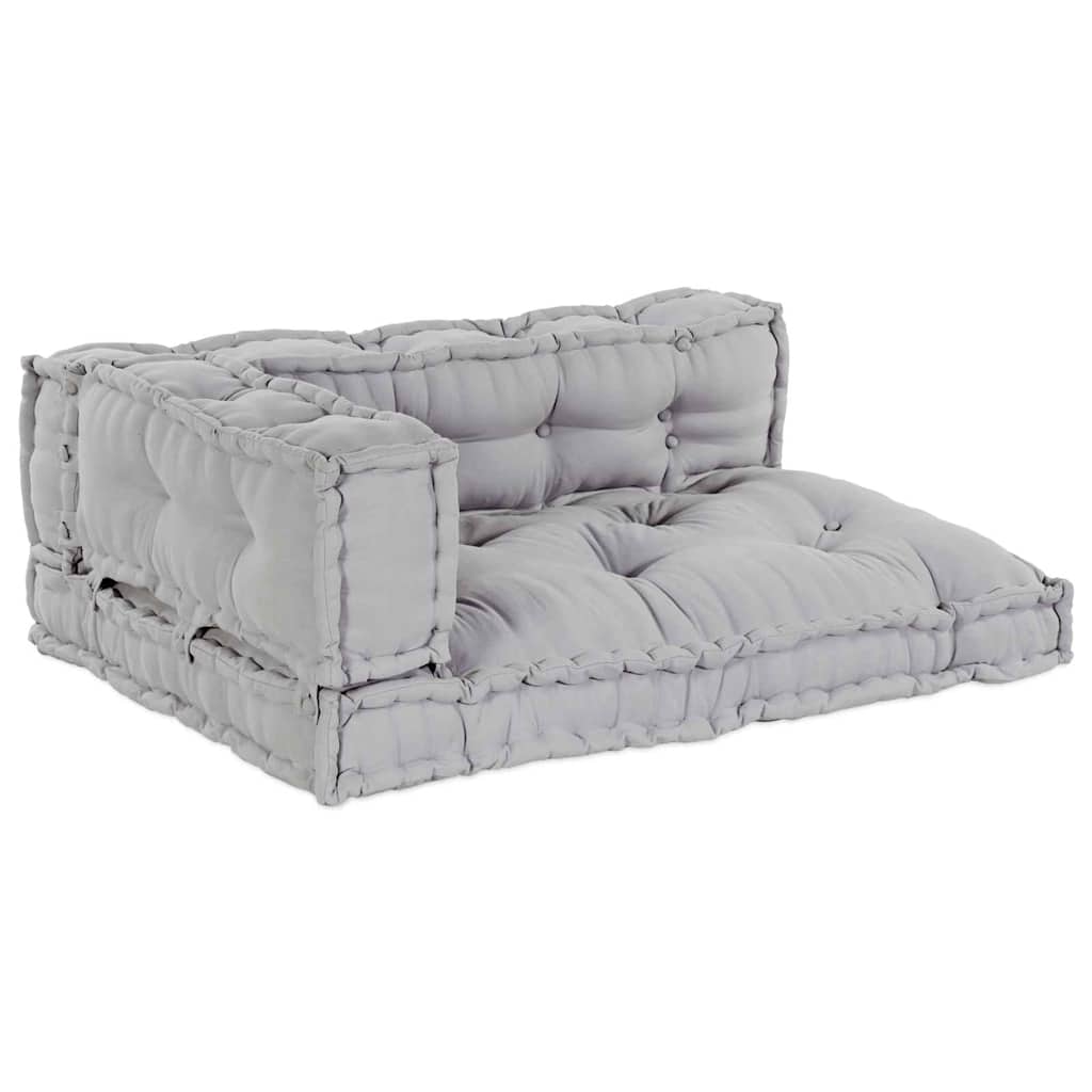 vidaXL Poduszka do sofy paletowej 3 pcs Szary 120 x 80 x 38 cm tkanina