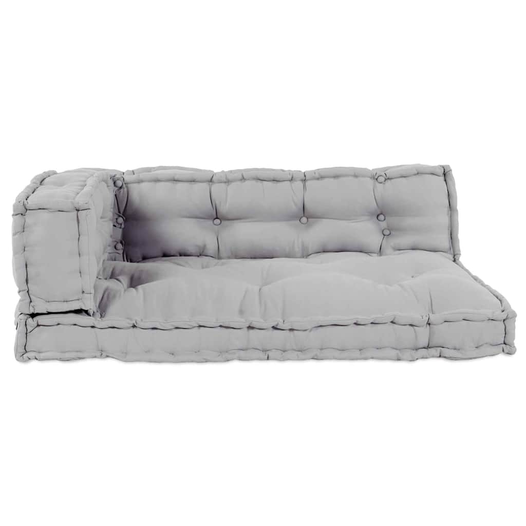 vidaXL Poduszka do sofy paletowej 3 pcs Szary 120 x 80 x 38 cm tkanina