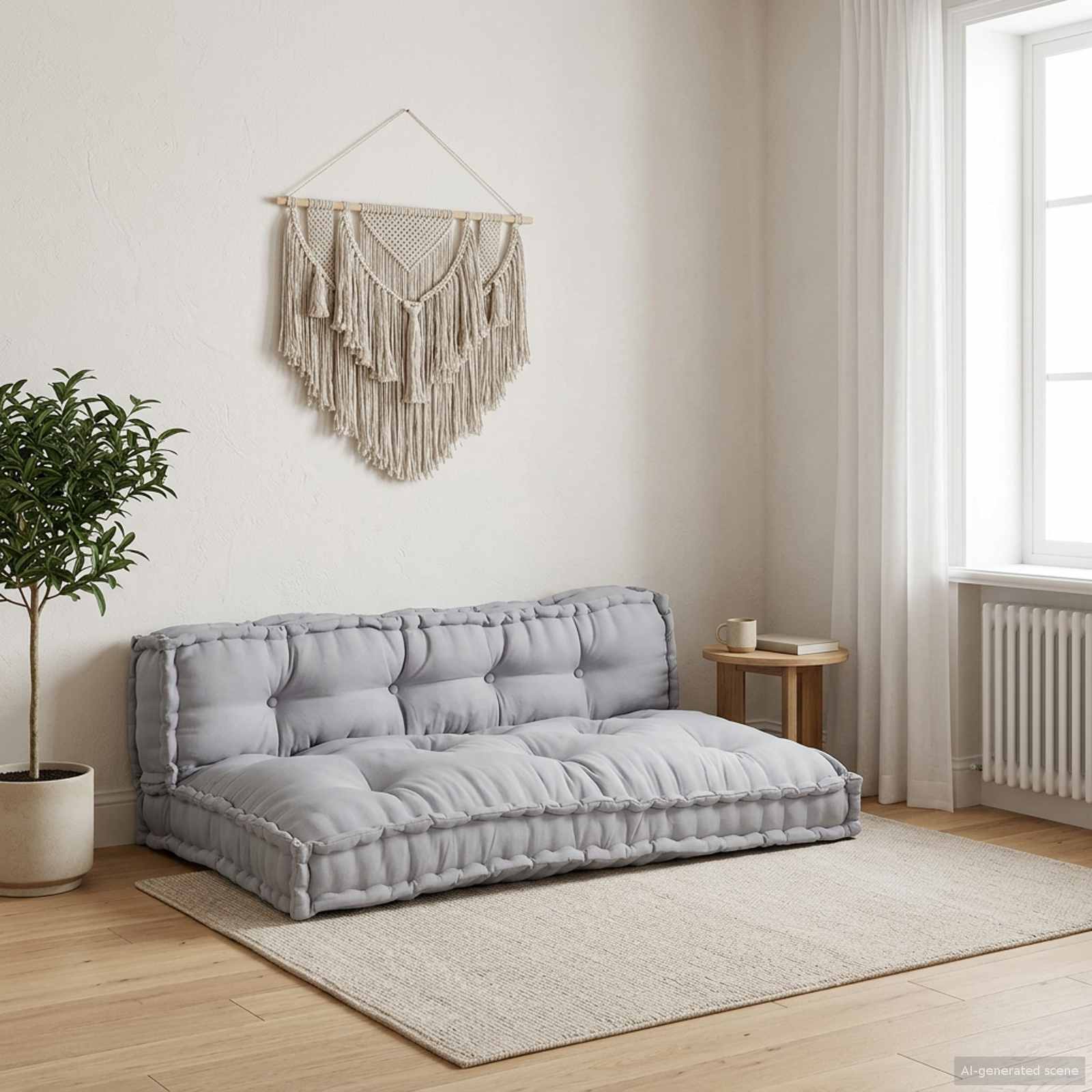 vidaXL Poduszka do sofy paletowej 2 pcs Szary 120 x 80 x 38 cm tkanina