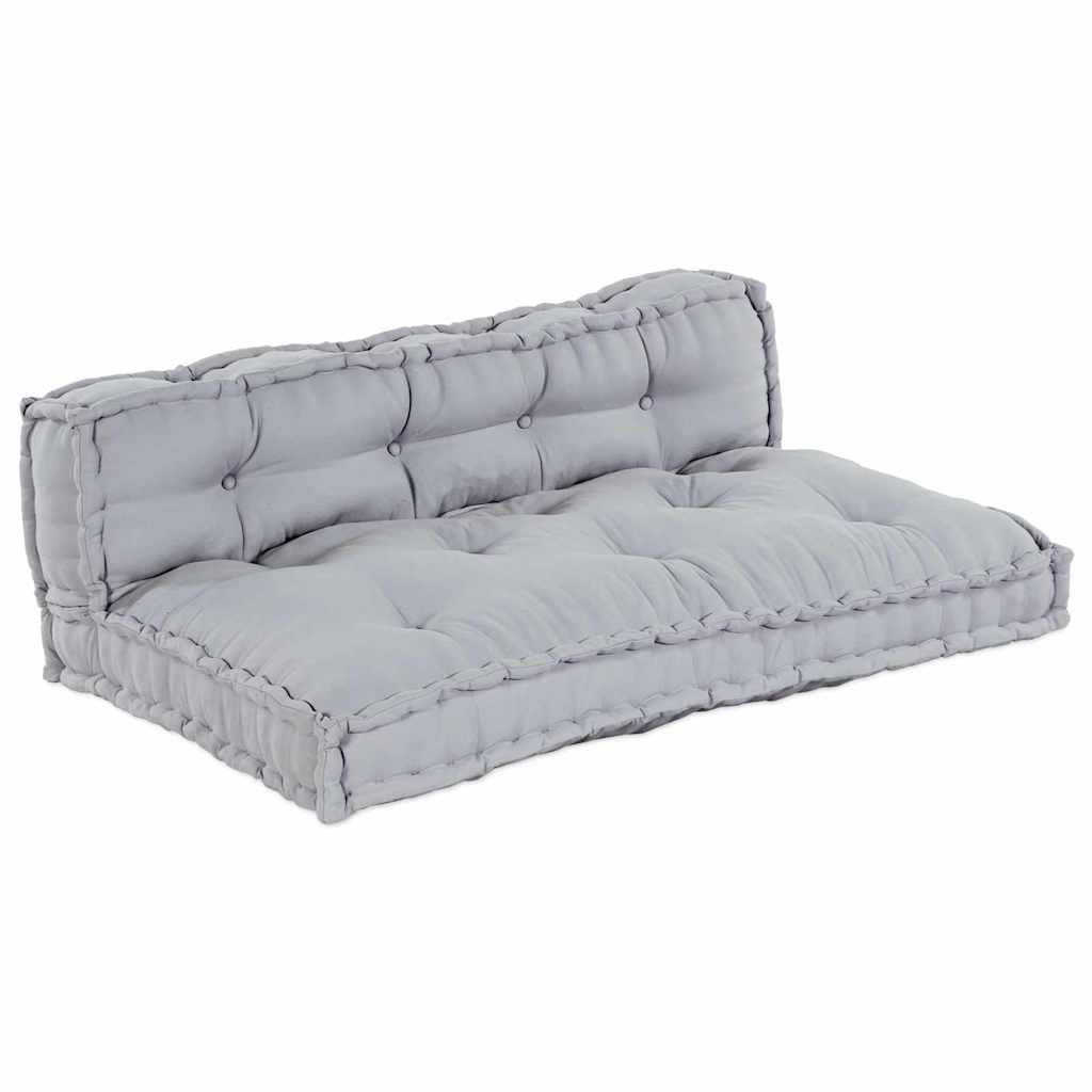 vidaXL Poduszka do sofy paletowej 2 pcs Szary 120 x 80 x 38 cm tkanina