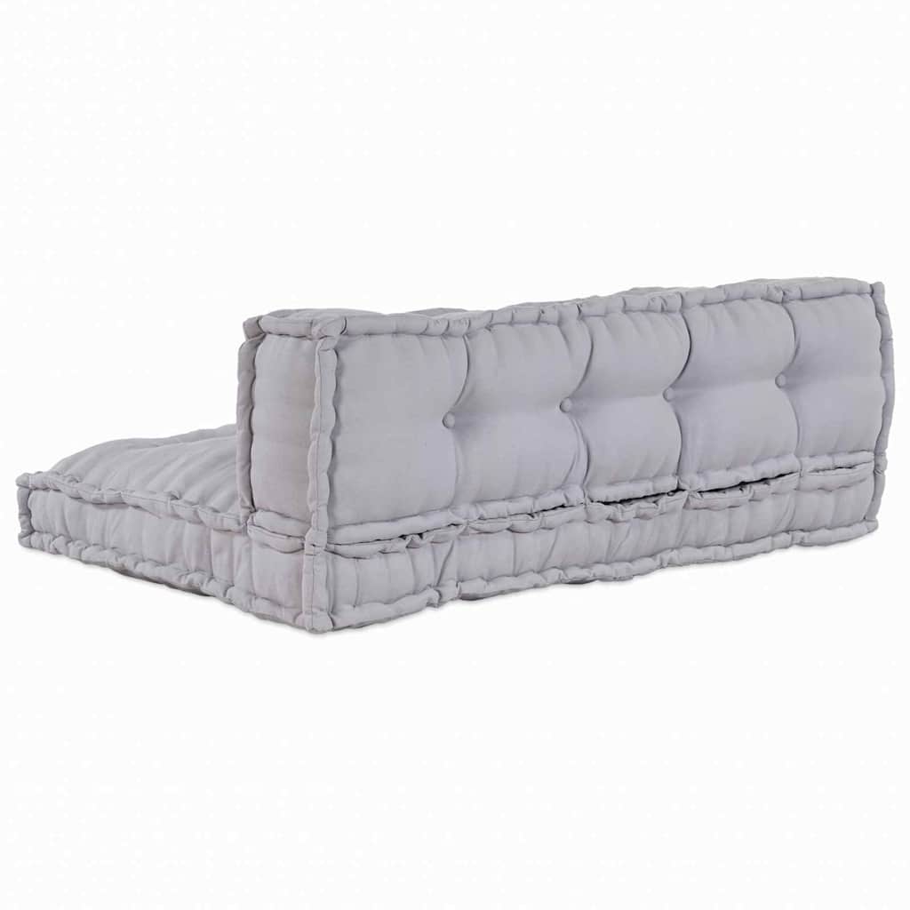 vidaXL Poduszka do sofy paletowej 2 pcs Szary 120 x 80 x 38 cm tkanina