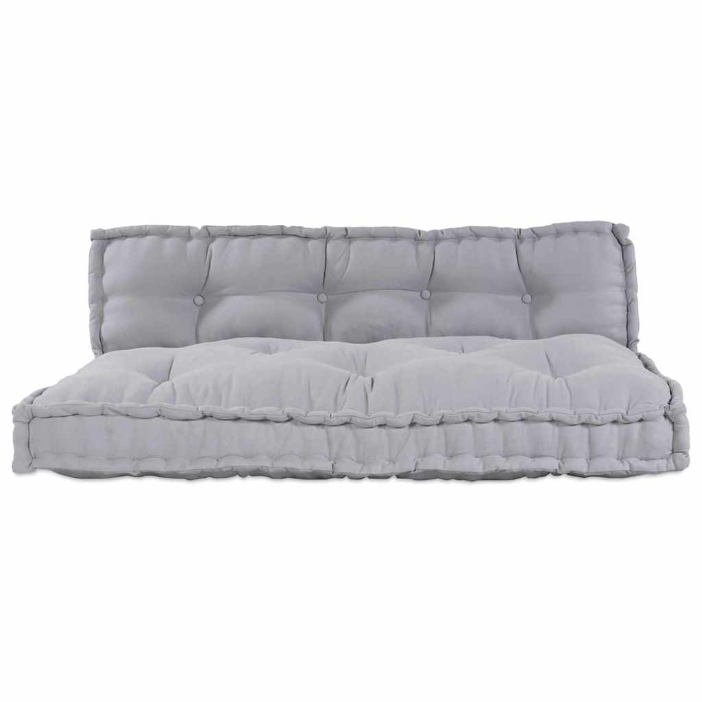 vidaXL Poduszka do sofy paletowej 2 pcs Szary 120 x 80 x 38 cm tkanina