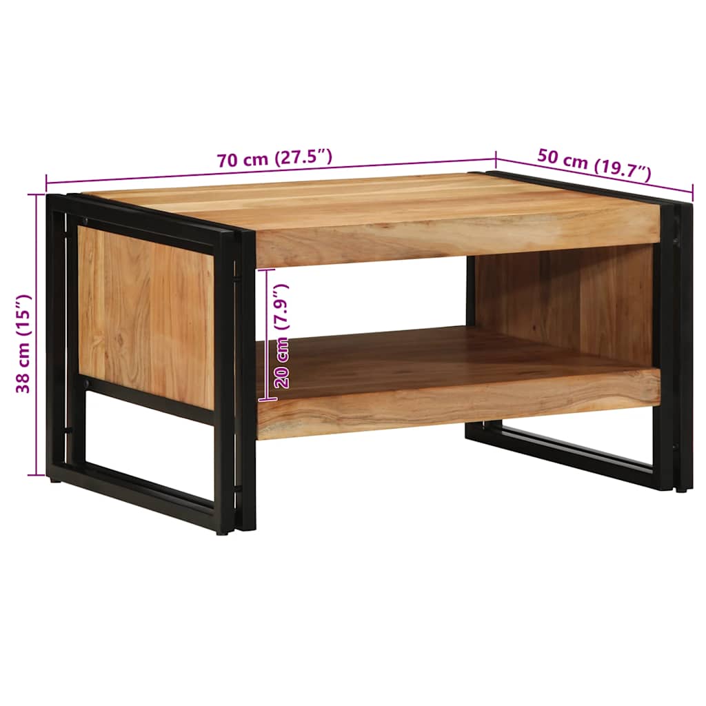 vidaXL Stolik kawowy 70x50x38 cm Drewno lite Akacja