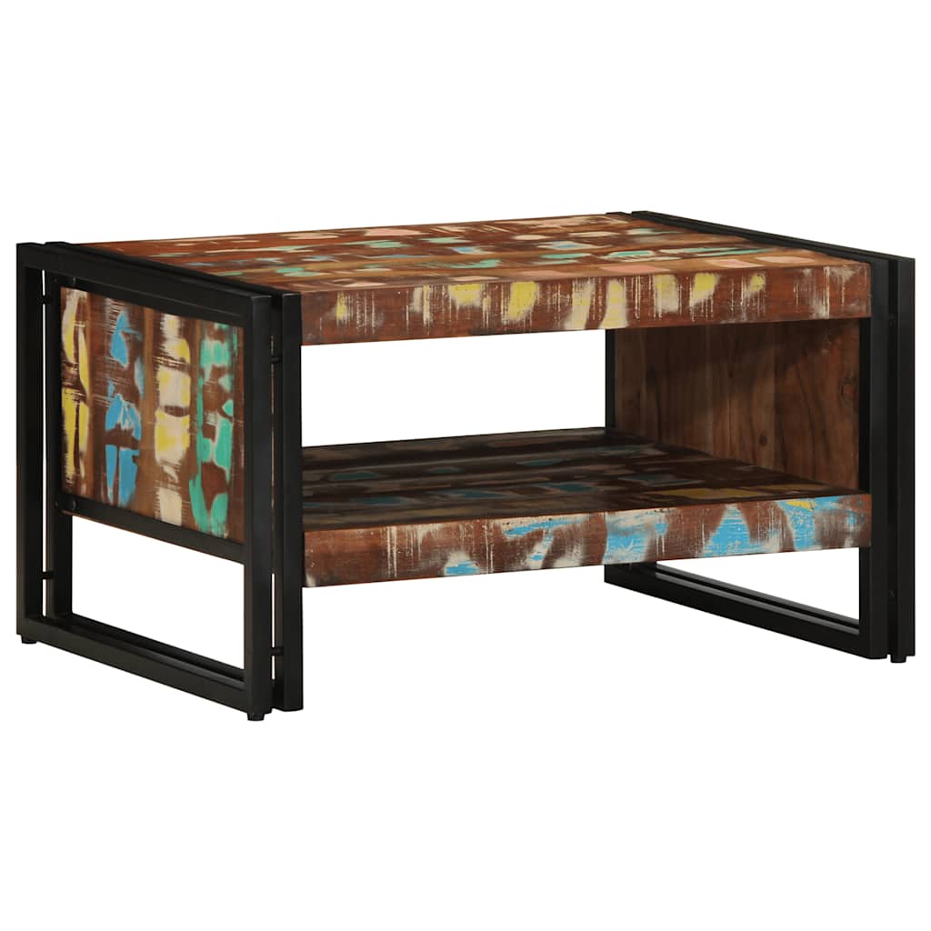 vidaXL Stolik kawowy wielokolorowy 70x50x38 cm lite drewno odzyskane