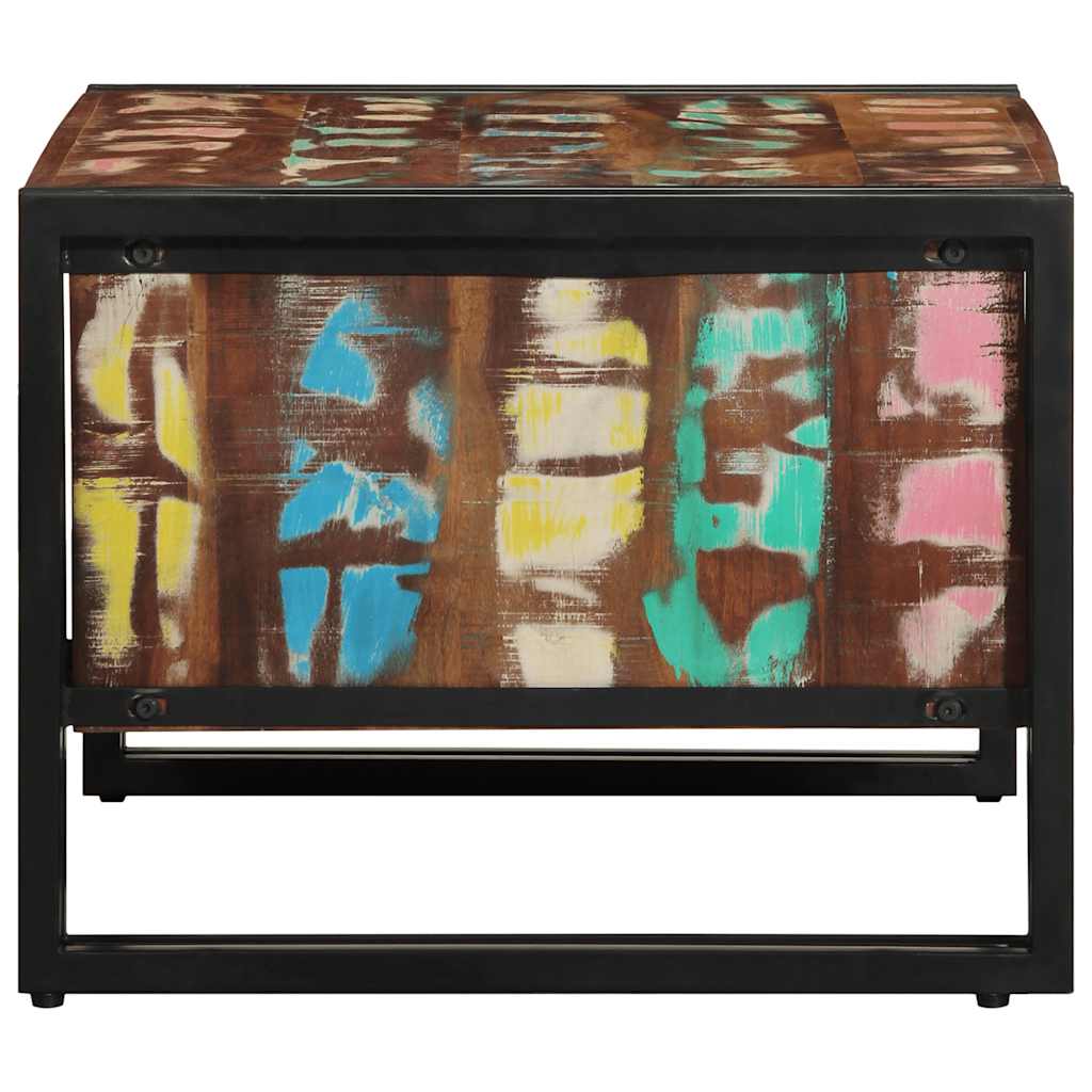 vidaXL Stolik kawowy wielokolorowy 70x50x38 cm lite drewno odzyskane