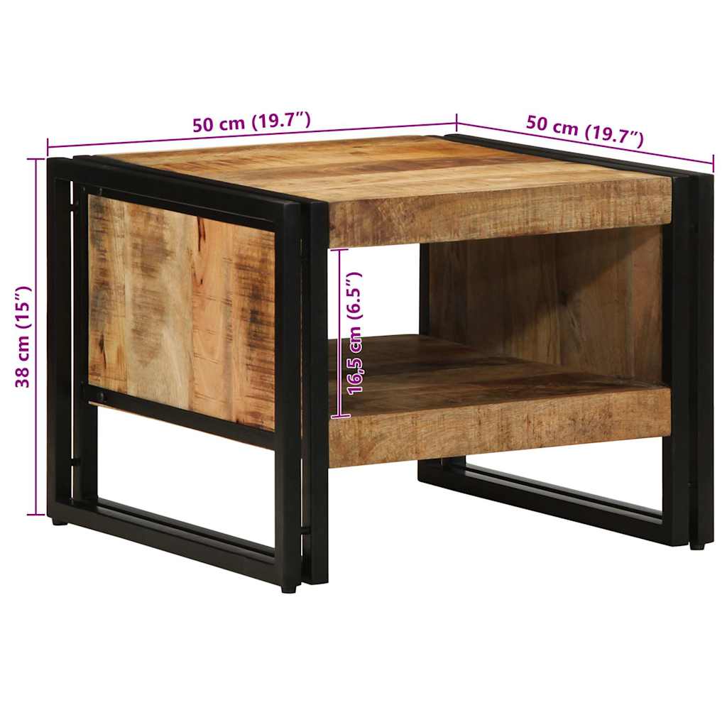 vidaXL Stolik kawowy 50x50x38 cm lite drewno surowe mango