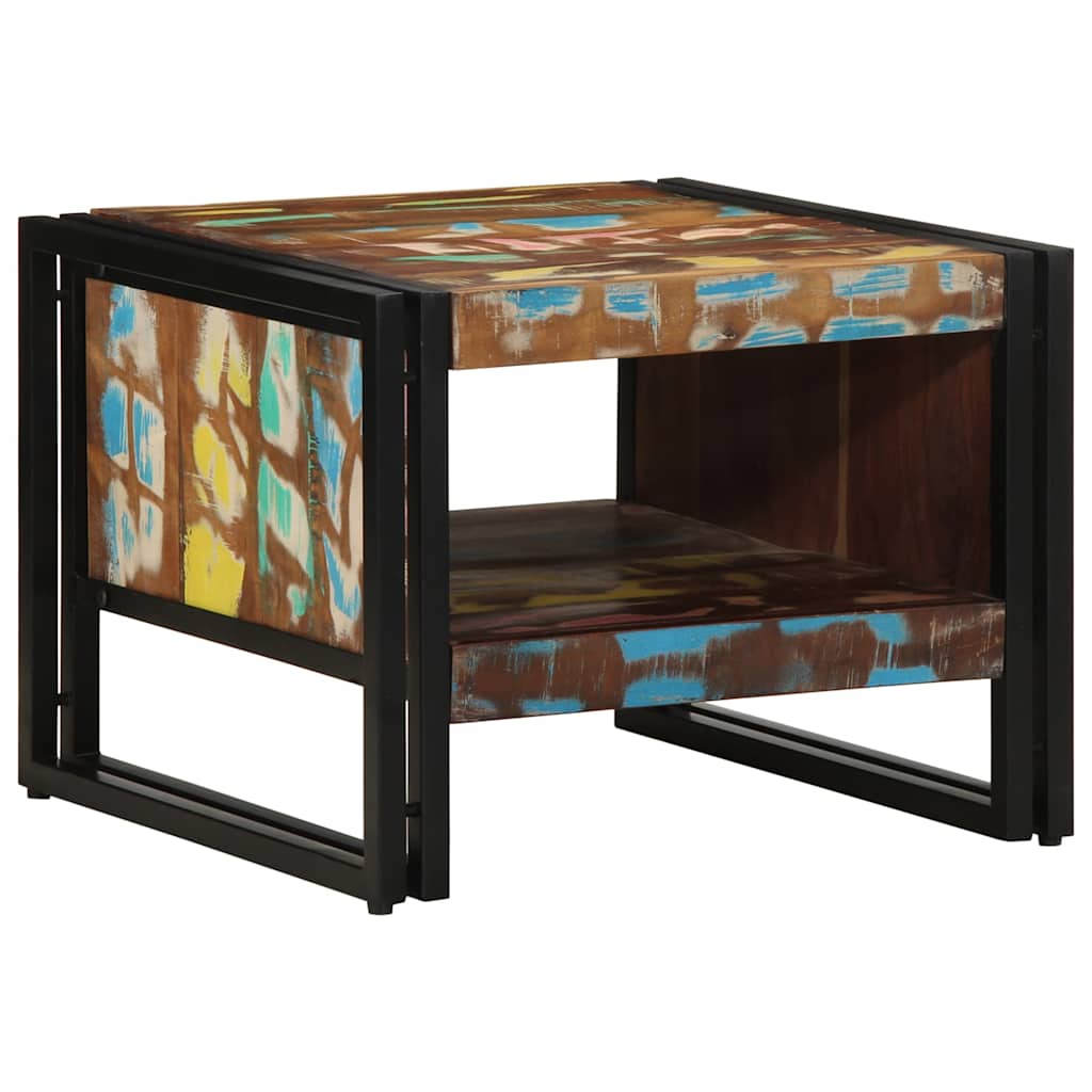 vidaXL Stolik kawowy wielokolorowy 50x50x38 cm lite drewno odzyskane