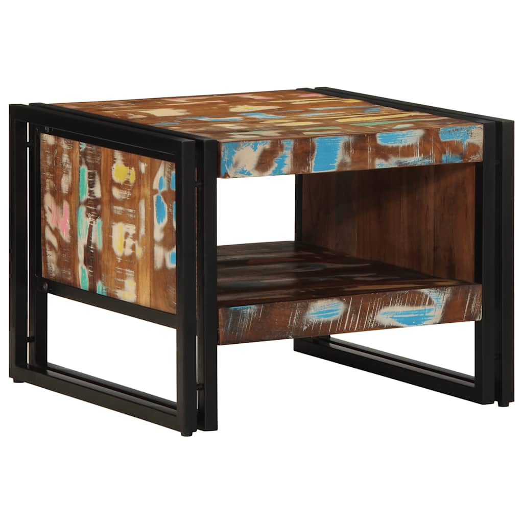 vidaXL Stolik kawowy wielokolorowy 50x50x38 cm lite drewno odzyskane