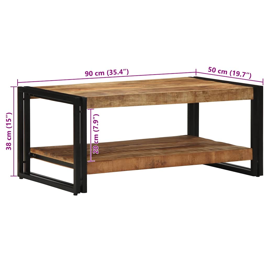 vidaXL Stolik kawowy 90x50x38 cm lite drewno surowe mango