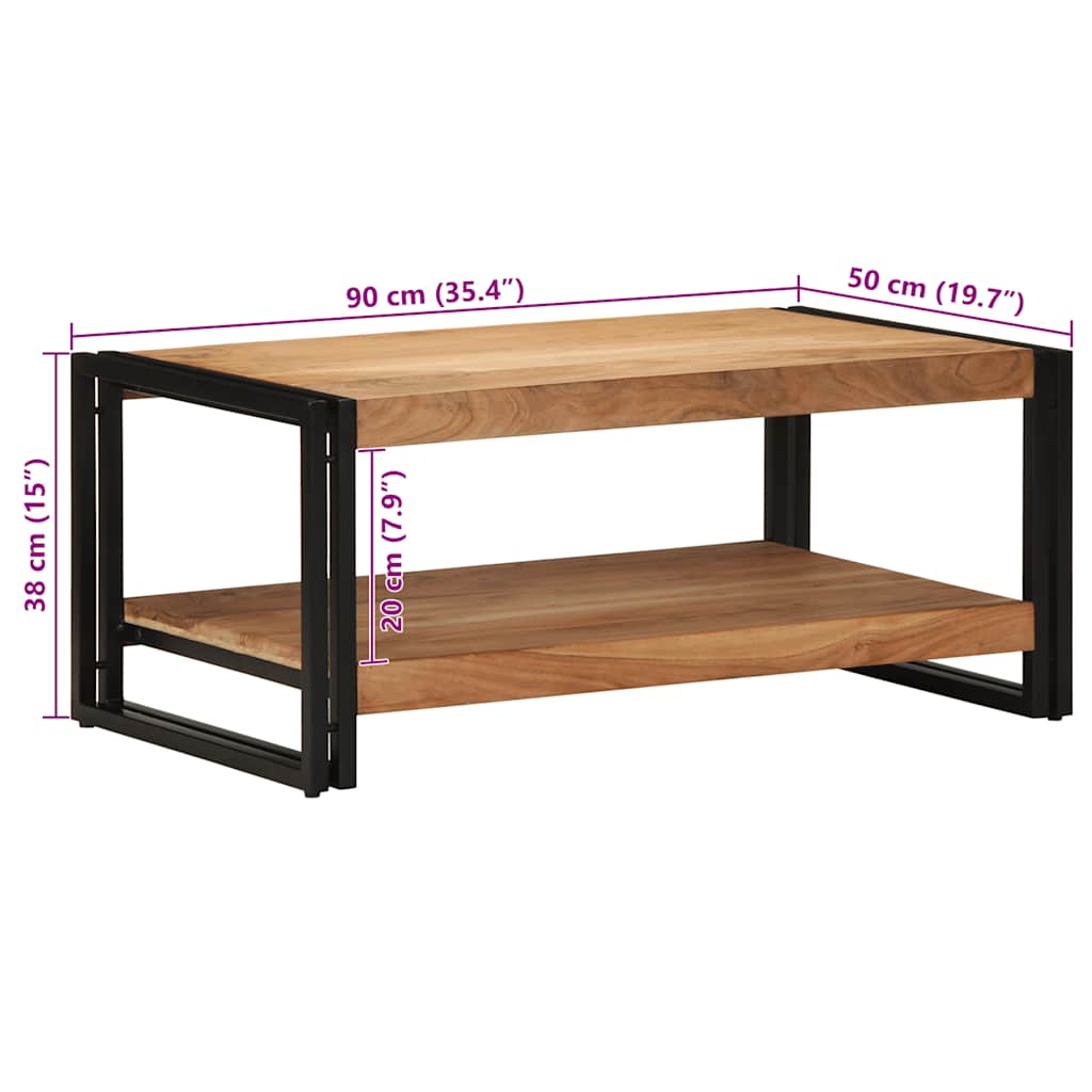 vidaXL Stolik kawowy 90x50x38 cm Drewno lite Akacja