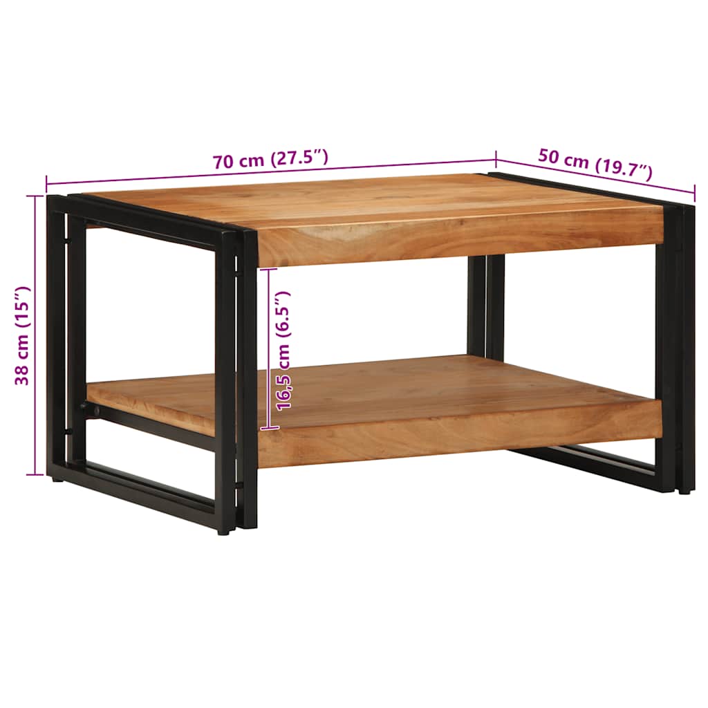 vidaXL Stolik kawowy 70x50x38 cm Drewno lite Akacja