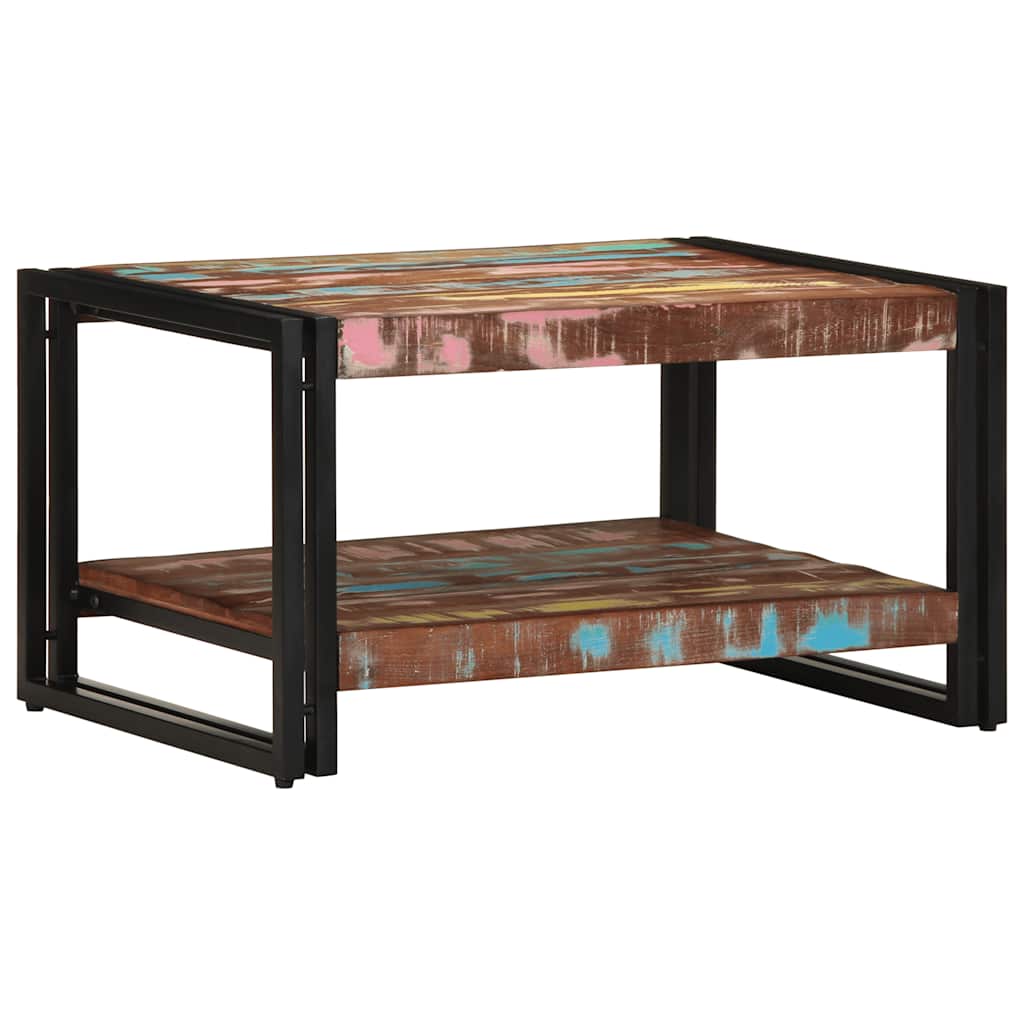 vidaXL Stolik kawowy wielokolorowy 70x50x38 cm lite drewno odzyskane